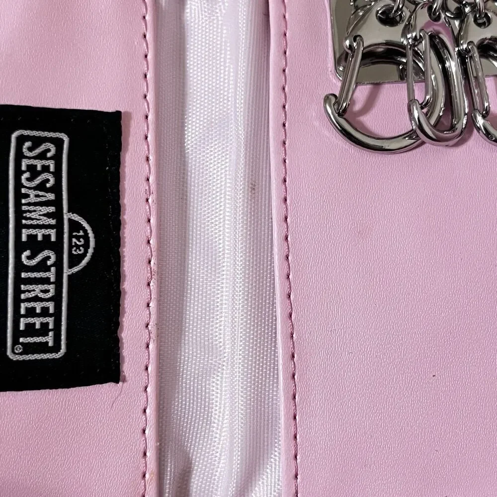 Sesame Street Baby Characters Pink Glitter Key Holder Coin Wallet Tri-Fold 2007